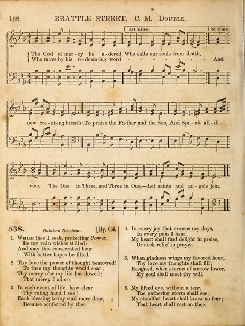 Congregational Hymn and Tune Book; containing the Psalms and Hymns of the General Association of Connecticut, adapted to Suitable Tunes page 168
