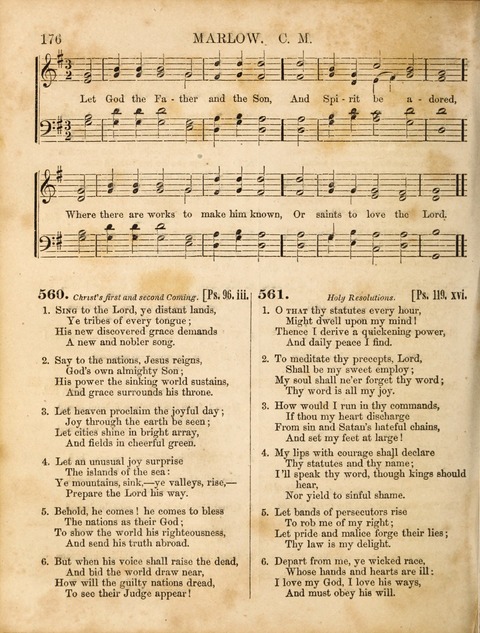 Congregational Hymn and Tune Book; containing the Psalms and Hymns of the General Association of Connecticut, adapted to Suitable Tunes page 176