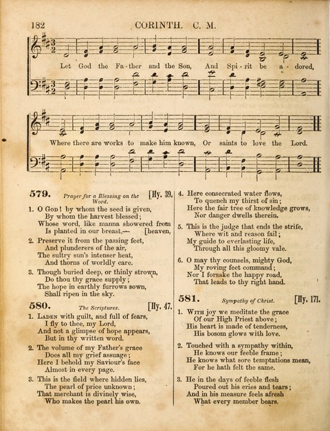 Congregational Hymn and Tune Book; containing the Psalms and Hymns of the General Association of Connecticut, adapted to Suitable Tunes page 182
