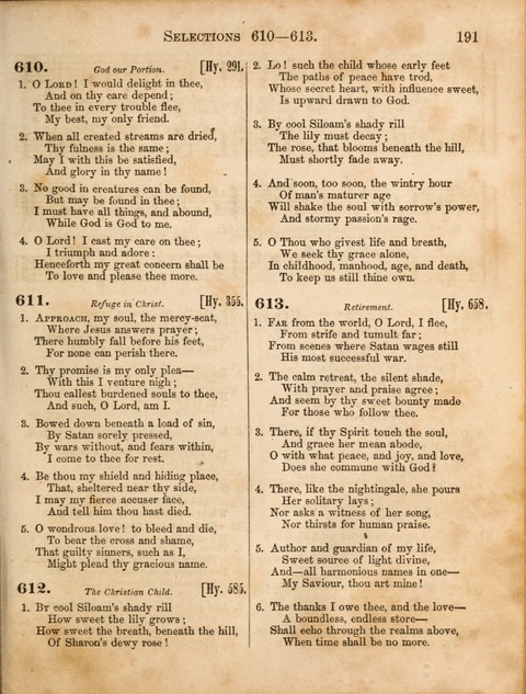 Congregational Hymn and Tune Book; containing the Psalms and Hymns of the General Association of Connecticut, adapted to Suitable Tunes page 191