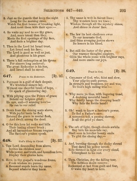 Congregational Hymn and Tune Book; containing the Psalms and Hymns of the General Association of Connecticut, adapted to Suitable Tunes page 203