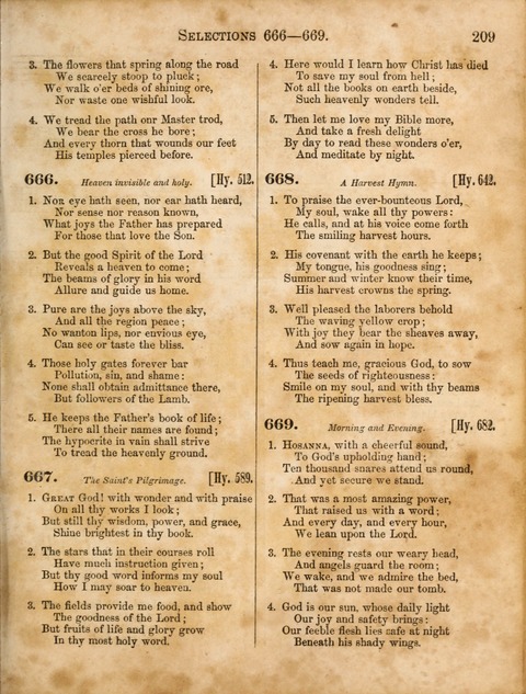 Congregational Hymn and Tune Book; containing the Psalms and Hymns of the General Association of Connecticut, adapted to Suitable Tunes page 209
