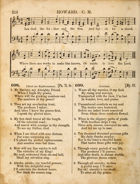 Congregational Hymn and Tune Book; containing the Psalms and Hymns of the General Association of Connecticut, adapted to Suitable Tunes page 218