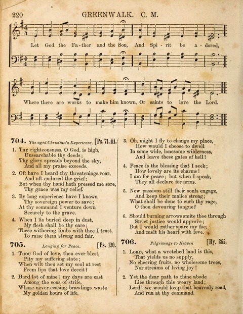 Congregational Hymn and Tune Book; containing the Psalms and Hymns of the General Association of Connecticut, adapted to Suitable Tunes page 220