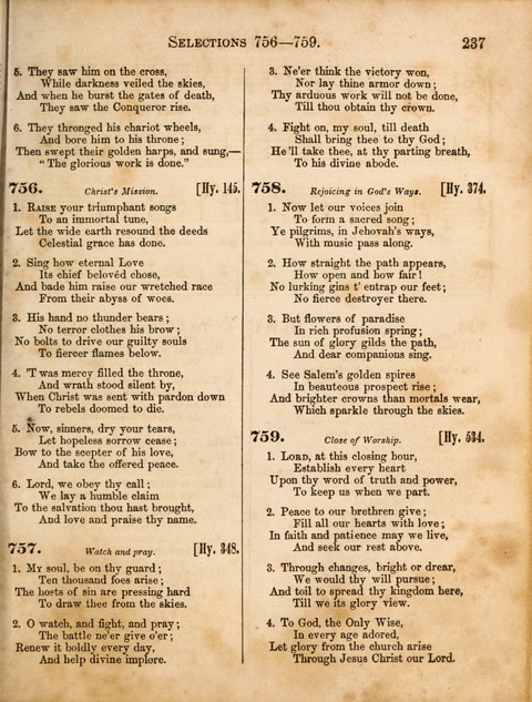 Congregational Hymn and Tune Book; containing the Psalms and Hymns of the General Association of Connecticut, adapted to Suitable Tunes page 237