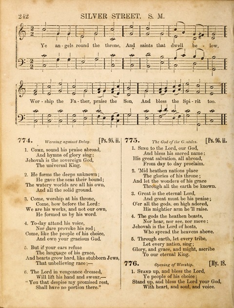 Congregational Hymn and Tune Book; containing the Psalms and Hymns of the General Association of Connecticut, adapted to Suitable Tunes page 242