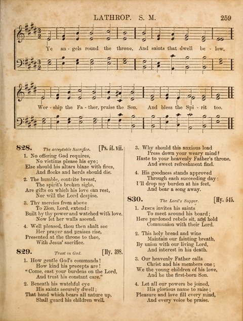 Congregational Hymn and Tune Book; containing the Psalms and Hymns of the General Association of Connecticut, adapted to Suitable Tunes page 259
