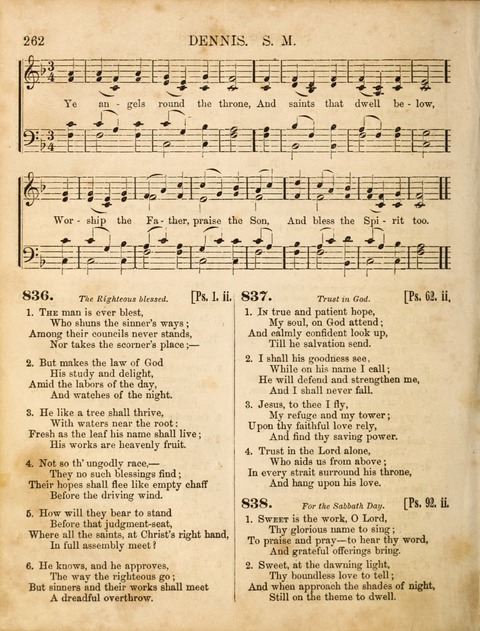Congregational Hymn and Tune Book; containing the Psalms and Hymns of the General Association of Connecticut, adapted to Suitable Tunes page 262