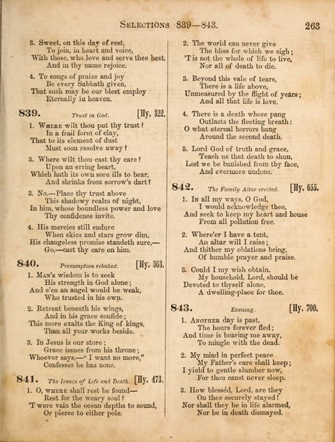 Congregational Hymn and Tune Book; containing the Psalms and Hymns of the General Association of Connecticut, adapted to Suitable Tunes page 263