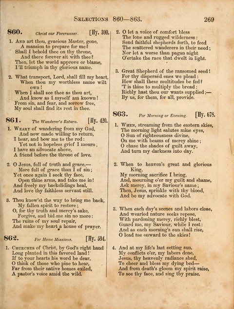 Congregational Hymn and Tune Book; containing the Psalms and Hymns of the General Association of Connecticut, adapted to Suitable Tunes page 269
