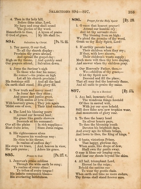 Congregational Hymn and Tune Book; containing the Psalms and Hymns of the General Association of Connecticut, adapted to Suitable Tunes page 283