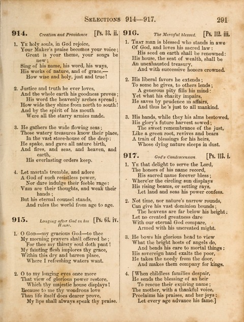 Congregational Hymn and Tune Book; containing the Psalms and Hymns of the General Association of Connecticut, adapted to Suitable Tunes page 291