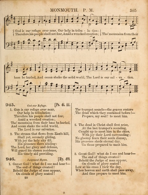 Congregational Hymn and Tune Book; containing the Psalms and Hymns of the General Association of Connecticut, adapted to Suitable Tunes page 305