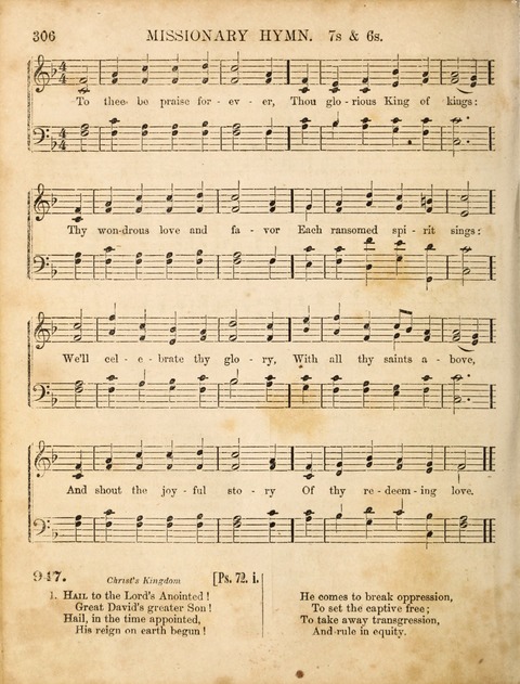 Congregational Hymn and Tune Book; containing the Psalms and Hymns of the General Association of Connecticut, adapted to Suitable Tunes page 306