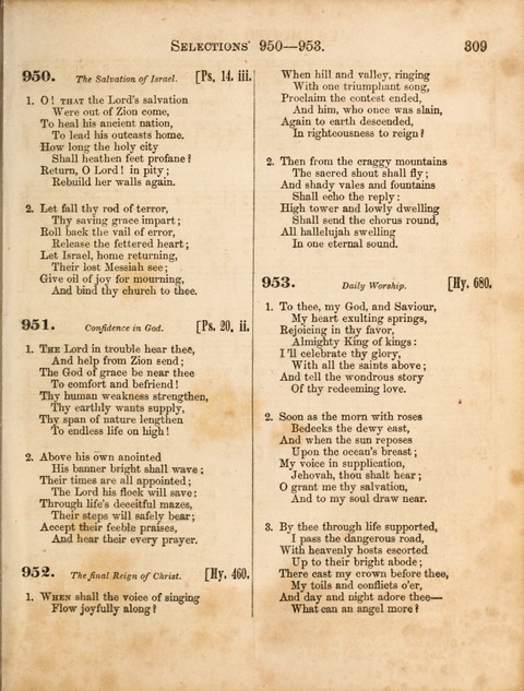 Congregational Hymn and Tune Book; containing the Psalms and Hymns of the General Association of Connecticut, adapted to Suitable Tunes page 309