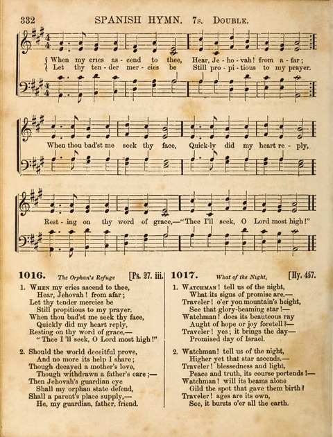 Congregational Hymn and Tune Book; containing the Psalms and Hymns of the General Association of Connecticut, adapted to Suitable Tunes page 332