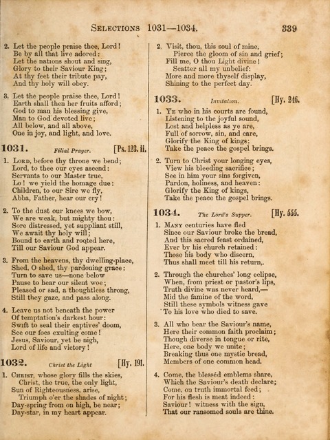 Congregational Hymn and Tune Book; containing the Psalms and Hymns of the General Association of Connecticut, adapted to Suitable Tunes page 339
