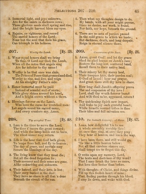 Congregational Hymn and Tune Book; containing the Psalms and Hymns of the General Association of Connecticut, adapted to Suitable Tunes page 65