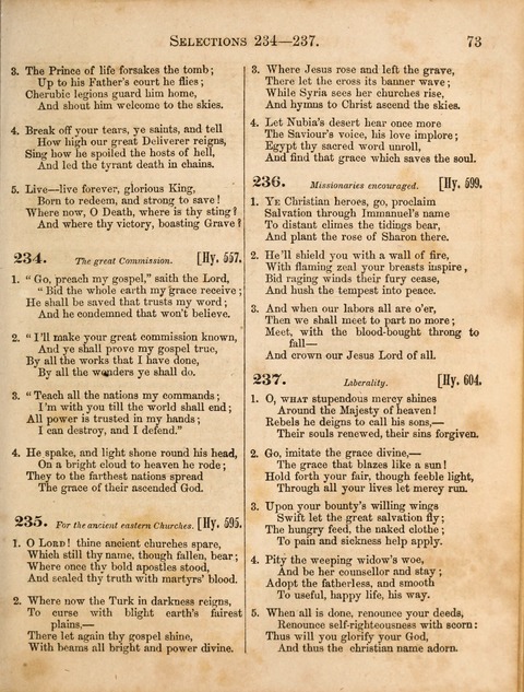 Congregational Hymn and Tune Book; containing the Psalms and Hymns of the General Association of Connecticut, adapted to Suitable Tunes page 73