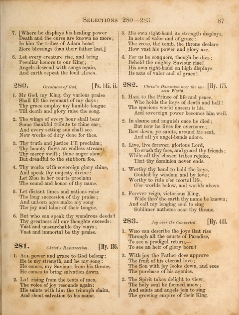 Congregational Hymn and Tune Book; containing the Psalms and Hymns of the General Association of Connecticut, adapted to Suitable Tunes page 87