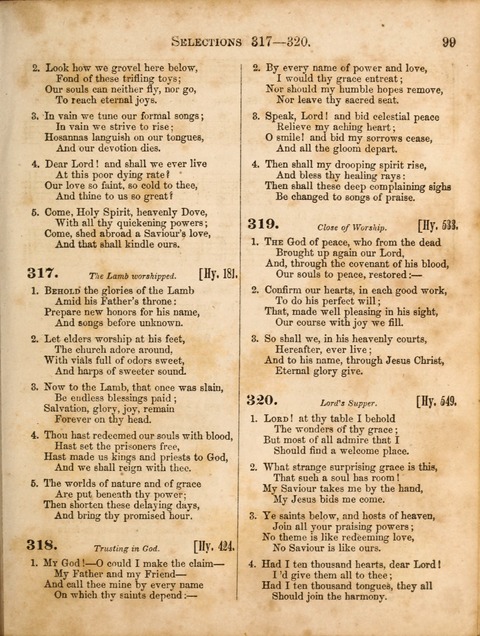Congregational Hymn and Tune Book; containing the Psalms and Hymns of the General Association of Connecticut, adapted to Suitable Tunes page 99