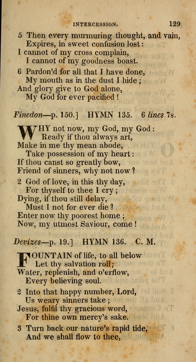 A Collection of Hymns for the Use of the Methodist Episcopal Church: principally from the collection of  Rev. John Wesley, M. A., late fellow of Lincoln College, Oxford; with... (Rev. & corr.) page 129