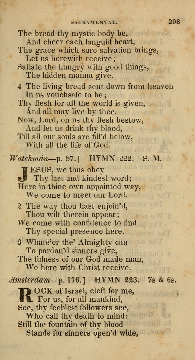 A Collection of Hymns for the Use of the Methodist Episcopal Church: principally from the collection of  Rev. John Wesley, M. A., late fellow of Lincoln College, Oxford; with... (Rev. & corr.) page 203