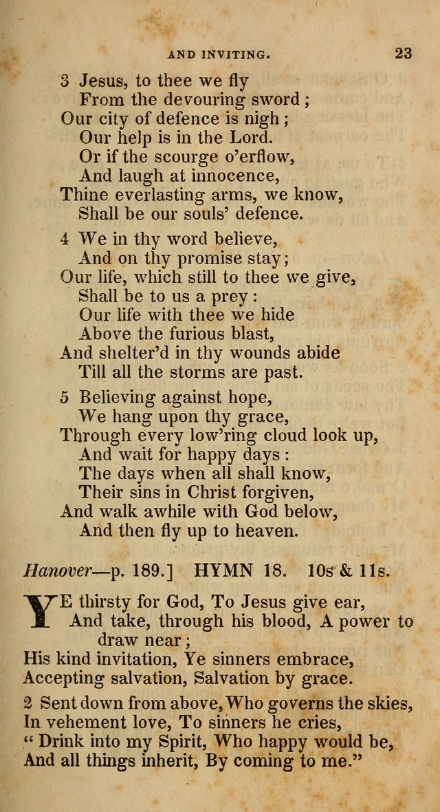 A Collection of Hymns for the Use of the Methodist Episcopal Church: principally from the collection of  Rev. John Wesley, M. A., late fellow of Lincoln College, Oxford; with... (Rev. & corr.) page 23