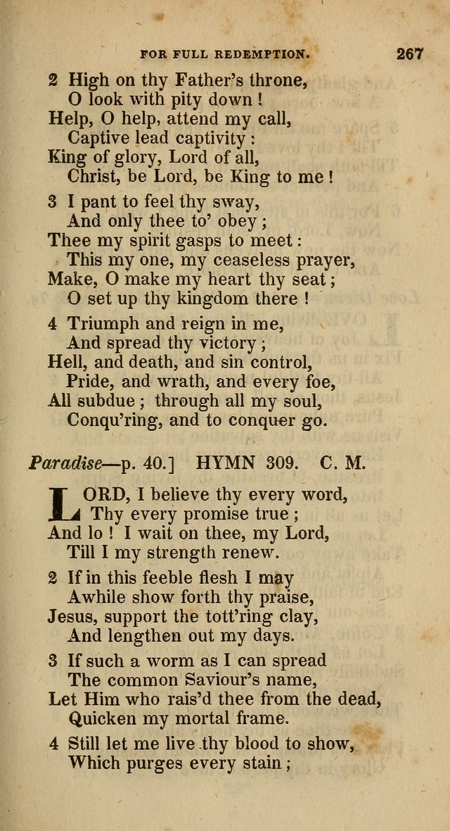 A Collection of Hymns for the Use of the Methodist Episcopal Church: principally from the collection of  Rev. John Wesley, M. A., late fellow of Lincoln College, Oxford; with... (Rev. & corr.) page 267