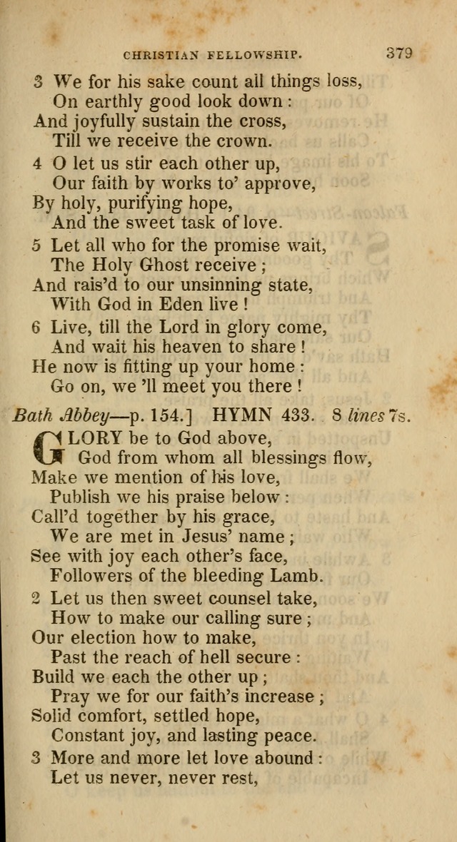A Collection of Hymns for the Use of the Methodist Episcopal Church: principally from the collection of  Rev. John Wesley, M. A., late fellow of Lincoln College, Oxford; with... (Rev. & corr.) page 379