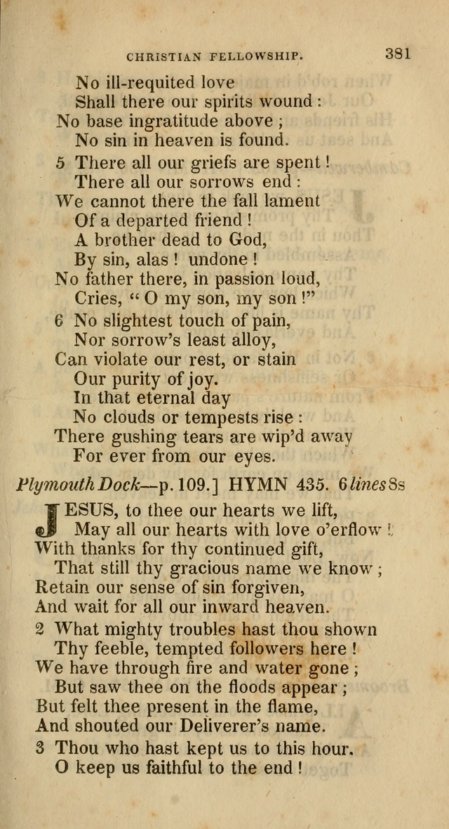A Collection of Hymns for the Use of the Methodist Episcopal Church: principally from the collection of  Rev. John Wesley, M. A., late fellow of Lincoln College, Oxford; with... (Rev. & corr.) page 381
