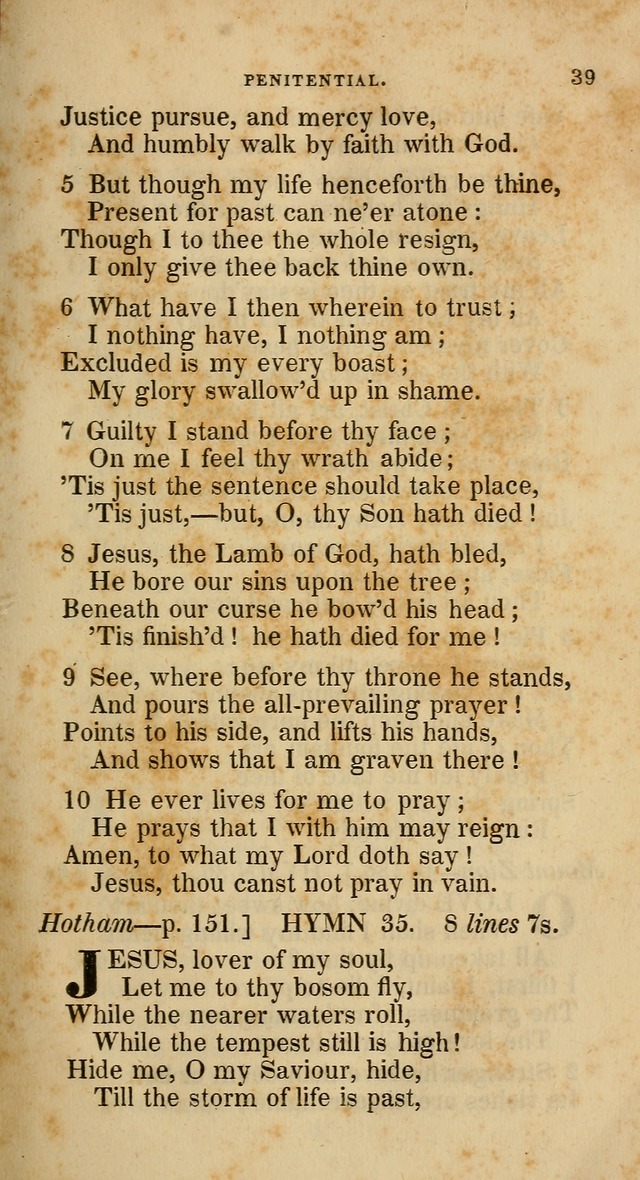 A Collection of Hymns for the Use of the Methodist Episcopal Church: principally from the collection of  Rev. John Wesley, M. A., late fellow of Lincoln College, Oxford; with... (Rev. & corr.) page 39