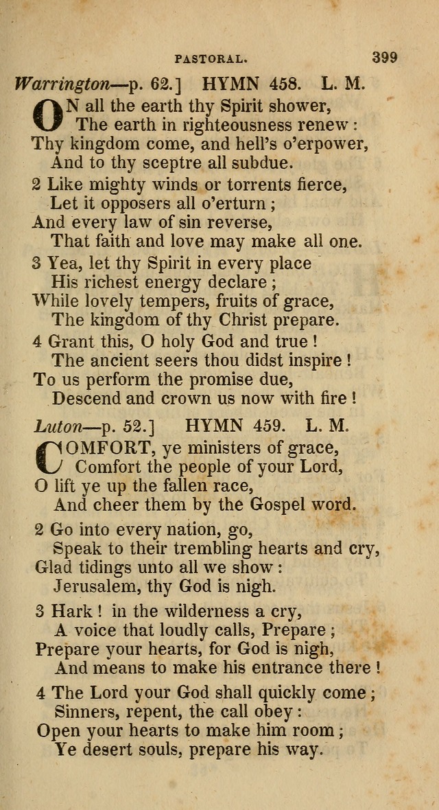 A Collection of Hymns for the Use of the Methodist Episcopal Church: principally from the collection of  Rev. John Wesley, M. A., late fellow of Lincoln College, Oxford; with... (Rev. & corr.) page 399