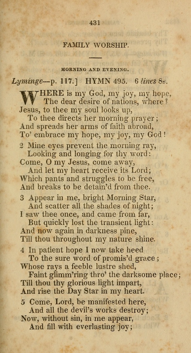 A Collection of Hymns for the Use of the Methodist Episcopal Church: principally from the collection of  Rev. John Wesley, M. A., late fellow of Lincoln College, Oxford; with... (Rev. & corr.) page 431