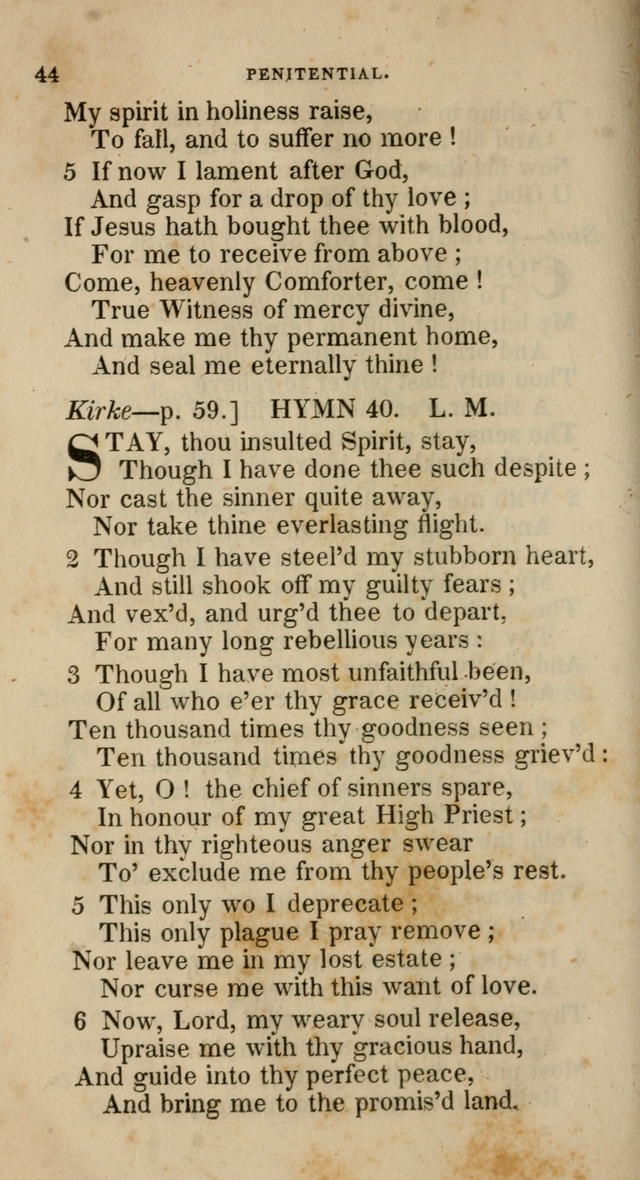 A Collection of Hymns for the Use of the Methodist Episcopal Church: principally from the collection of  Rev. John Wesley, M. A., late fellow of Lincoln College, Oxford; with... (Rev. & corr.) page 44