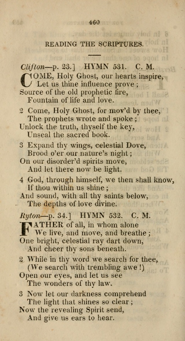 A Collection of Hymns for the Use of the Methodist Episcopal Church: principally from the collection of  Rev. John Wesley, M. A., late fellow of Lincoln College, Oxford; with... (Rev. & corr.) page 460