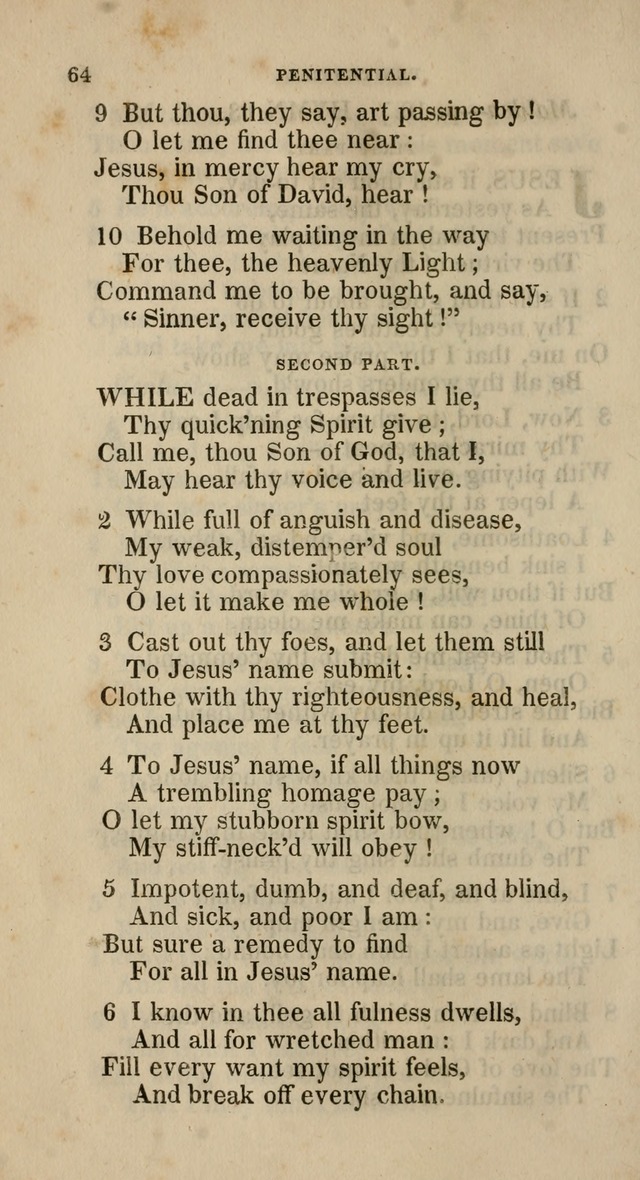 A Collection of Hymns for the Use of the Methodist Episcopal Church: principally from the collection of  Rev. John Wesley, M. A., late fellow of Lincoln College, Oxford; with... (Rev. & corr.) page 64