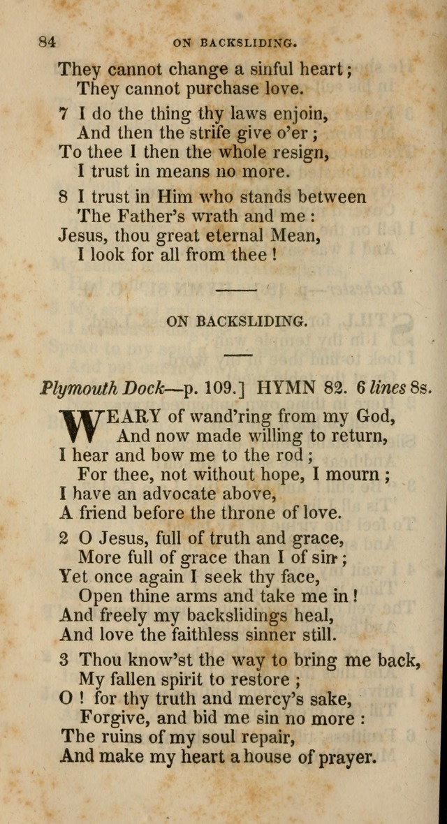 A Collection of Hymns for the Use of the Methodist Episcopal Church: principally from the collection of  Rev. John Wesley, M. A., late fellow of Lincoln College, Oxford; with... (Rev. & corr.) page 84