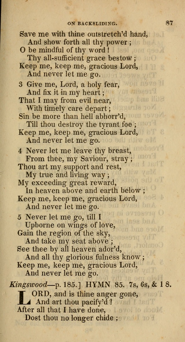 A Collection of Hymns for the Use of the Methodist Episcopal Church: principally from the collection of  Rev. John Wesley, M. A., late fellow of Lincoln College, Oxford; with... (Rev. & corr.) page 87