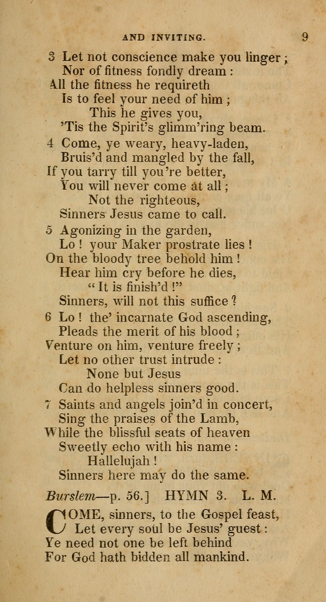 A Collection of Hymns for the Use of the Methodist Episcopal Church: principally from the collection of  Rev. John Wesley, M. A., late fellow of Lincoln College, Oxford; with... (Rev. & corr.) page 9