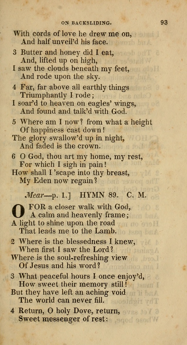A Collection of Hymns for the Use of the Methodist Episcopal Church: principally from the collection of  Rev. John Wesley, M. A., late fellow of Lincoln College, Oxford; with... (Rev. & corr.) page 93