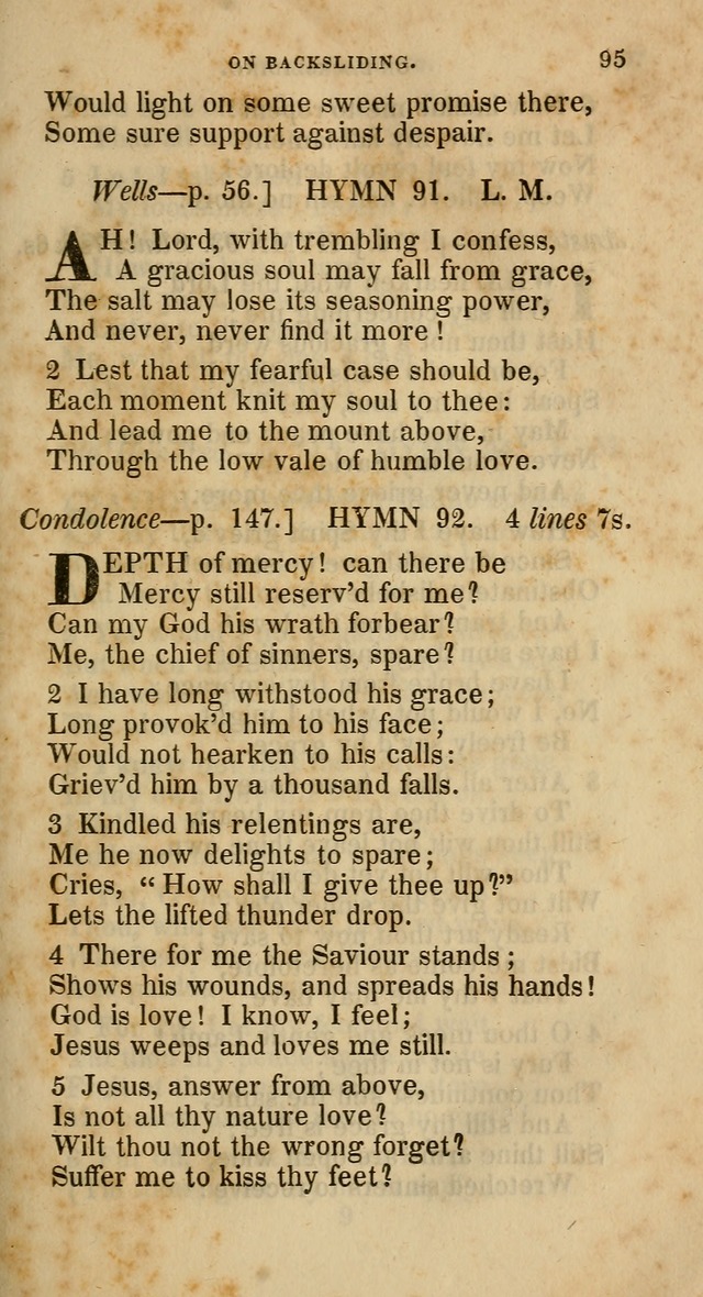 A Collection of Hymns for the Use of the Methodist Episcopal Church: principally from the collection of  Rev. John Wesley, M. A., late fellow of Lincoln College, Oxford; with... (Rev. & corr.) page 95