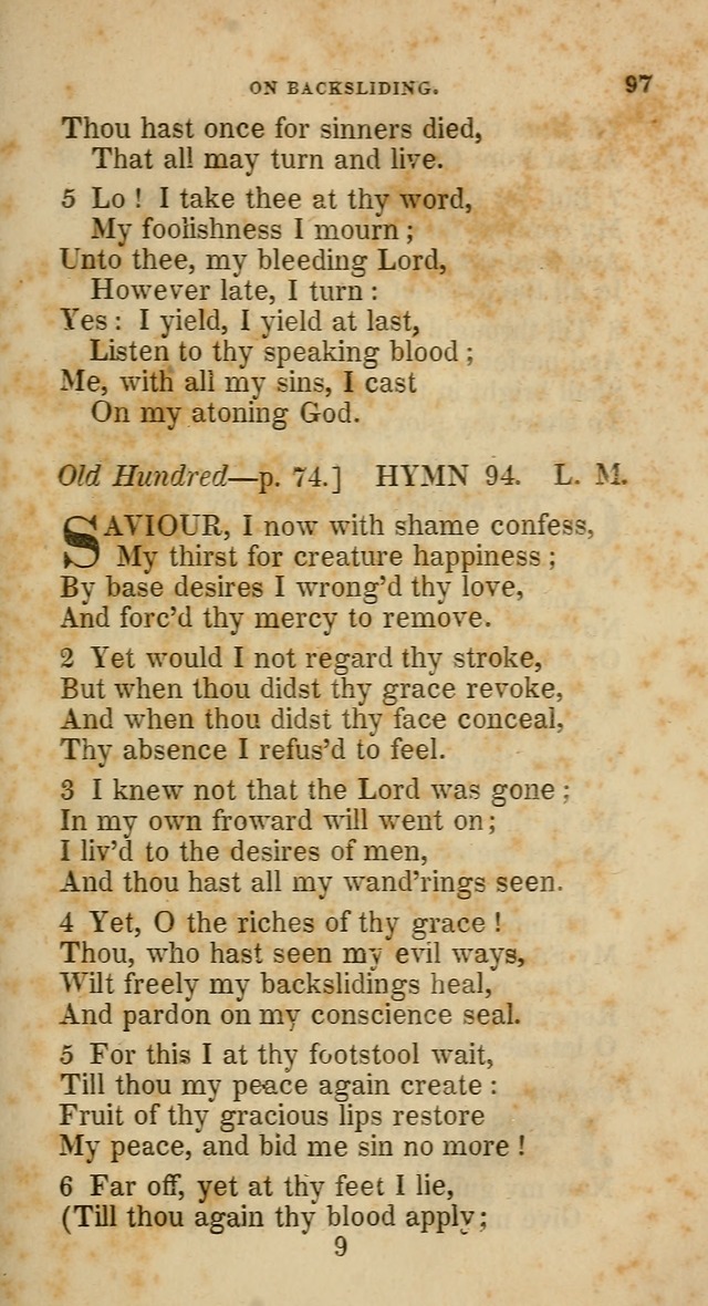 A Collection of Hymns for the Use of the Methodist Episcopal Church: principally from the collection of  Rev. John Wesley, M. A., late fellow of Lincoln College, Oxford; with... (Rev. & corr.) page 97