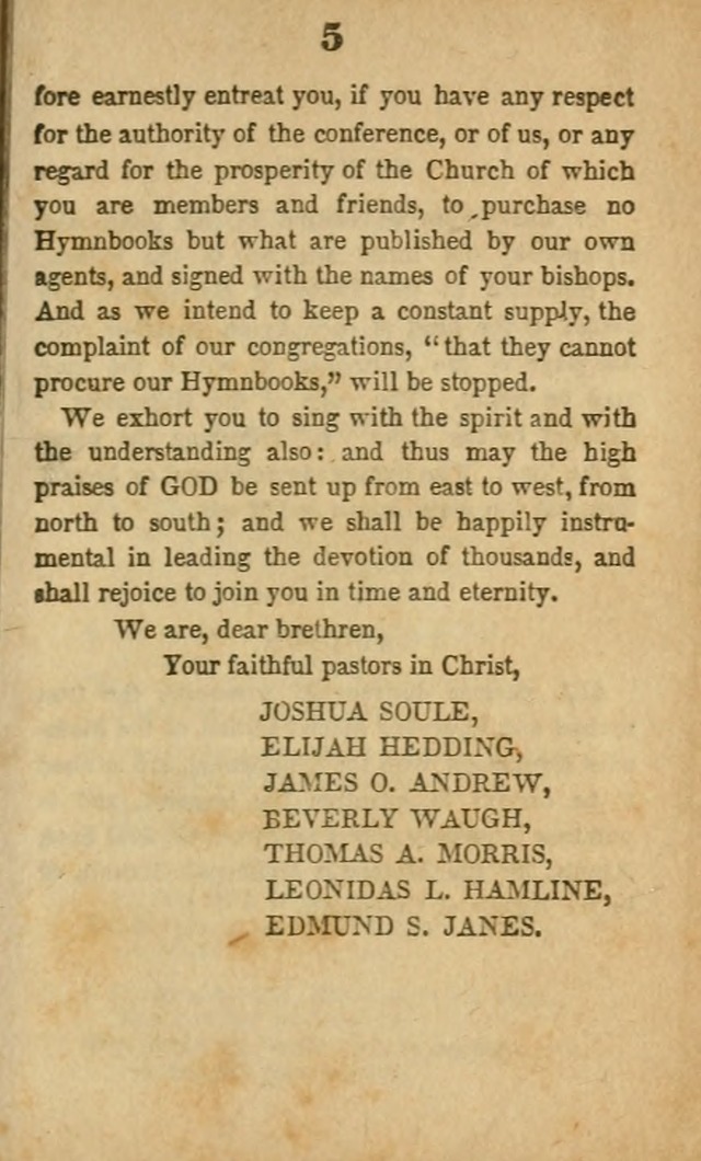 A Collection of Hymns: for the use of the Methodist Episcopal Church, principally from the collection of the Rev. John Wesley, A. M., late fellow of Lincoln College..(Rev. and corr. with a supplement) page 5