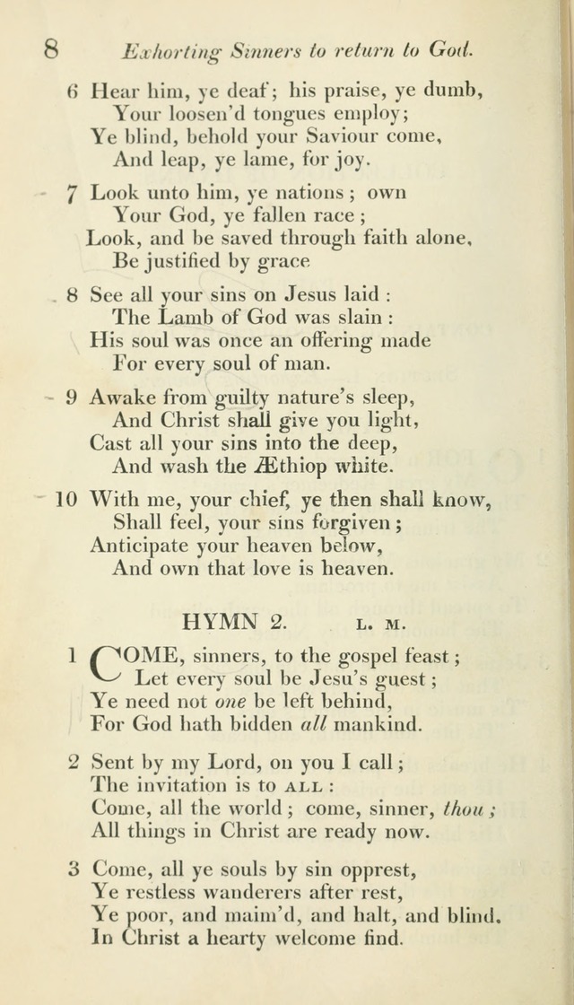 A Collection of Hymns, for the Use of the People Called Methodists, with a Supplement page 10