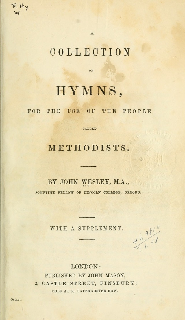 A Collection of Hymns, for the Use of the People Called Methodists, with a Supplement page 3
