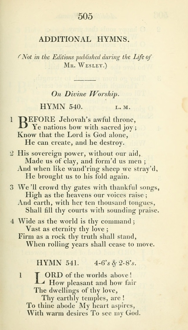 A Collection of Hymns, for the Use of the People Called Methodists, with a Supplement page 507