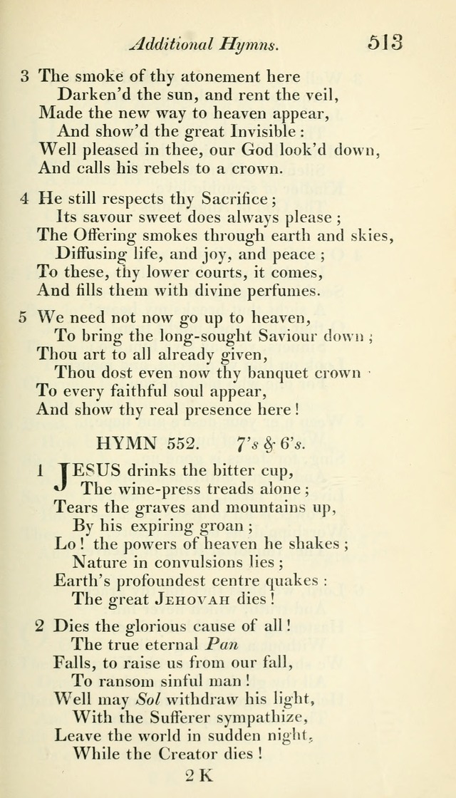 A Collection of Hymns, for the Use of the People Called Methodists, with a Supplement page 515