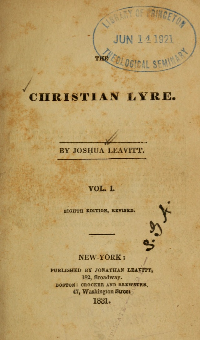 The Christian Lyre: Vol I (8th ed. rev.) page 1