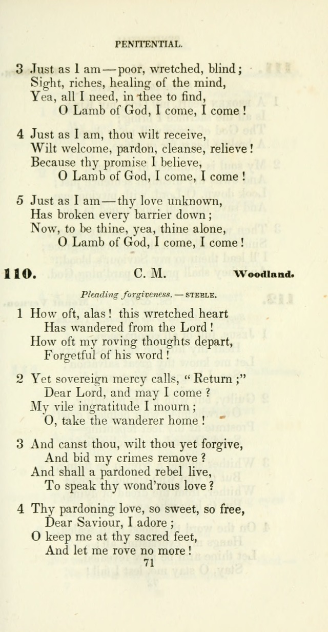 The Christian Melodist: a new collection of hymns for social religious worship page 71